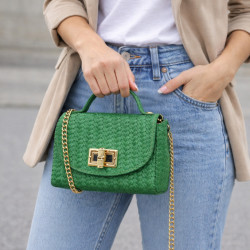 Sac Porté Main en Cuir au Design Tressé