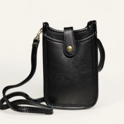 Pochette Portable en Cuir Grainé
