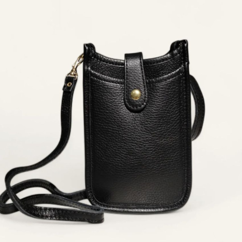 Pochette Portable en Cuir Grainé