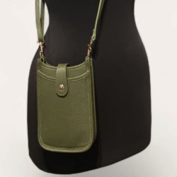 Pochette Portable en Cuir Grainé