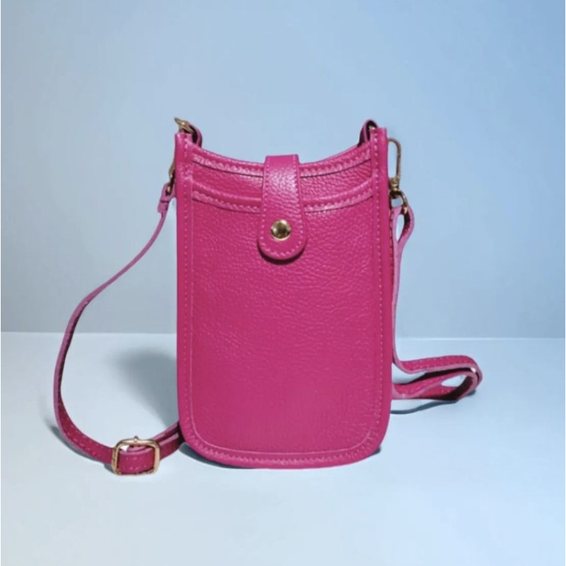 Pochette Portable en Cuir Grainé