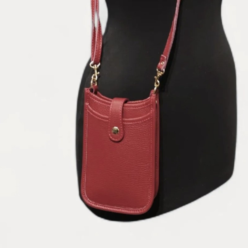 Pochette Portable en Cuir Grainé