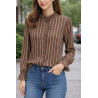 Chemise à rayures de couleur beige et marron