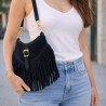 Sac bandoulière en Daim avec franges