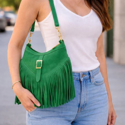 Sac bandoulière en Daim avec franges