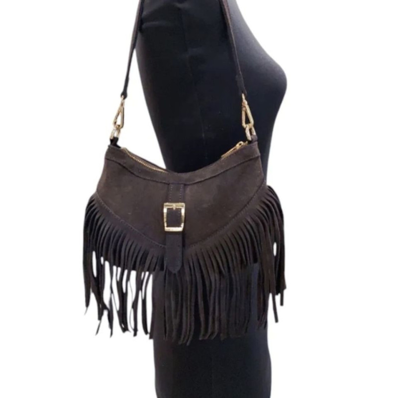 Sac bandoulière en Daim avec franges