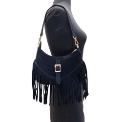 Sac bandoulière en Daim avec franges