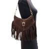 Sac bandoulière en Daim avec franges