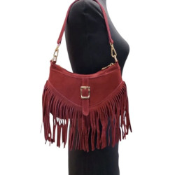 Sac bandoulière en Daim avec franges