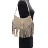Sac bandoulière en Daim avec franges
