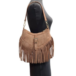 Sac bandoulière en Daim avec franges