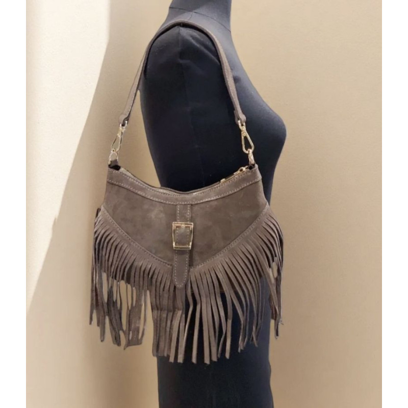 Sac bandoulière en Daim avec franges