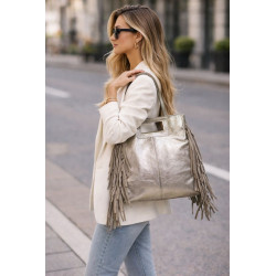 Sac Porté Main en Cuir Irisé