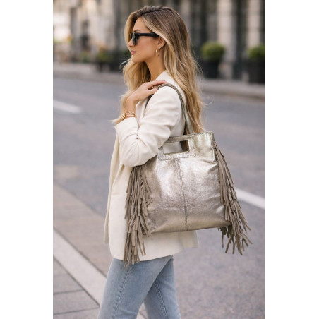 Sac Porté Main en Cuir Irisé