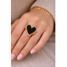 Bague Grand Coeur Noir