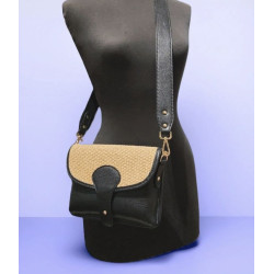 Sac bandoulière en Cuir et Raphia