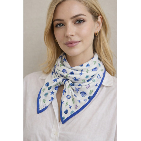 Foulards Carré de Luxe " motif coquillages"