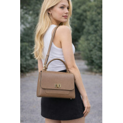 sac bandoulière cuir grainé femme