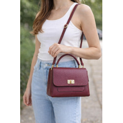 sac bandoulière cuir grainé femme