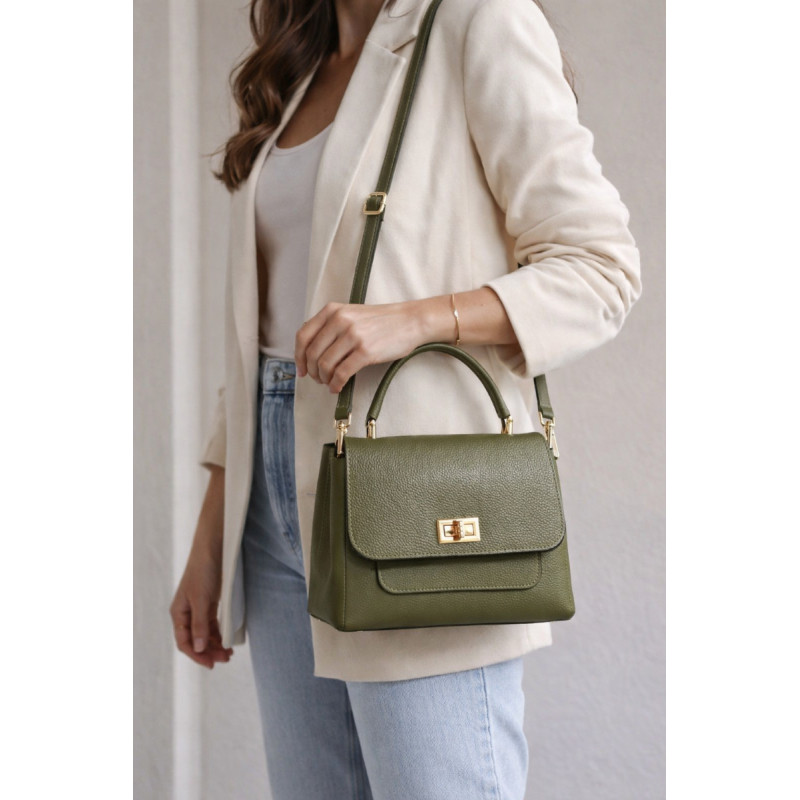 sac bandoulière cuir grainé femme