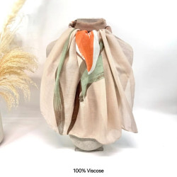 Foulard bicolore orange femme en viscose – Léger & élégant