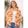 foulard feuilles de ginkgo orange