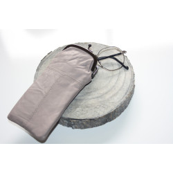 Etui À Lunettes En Cuir – Taupe