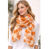 foulard feuilles de ginkgo orange
