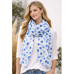 Foulard Motif Floral  imprimé bleu