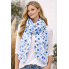 Foulard Motif Floral  imprimé bleu