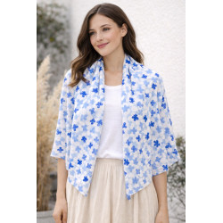 Foulard Motif Floral  imprimé bleu