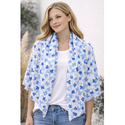 Foulard Motif Floral  imprimé bleu