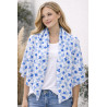 Foulard Motif Floral  imprimé bleu