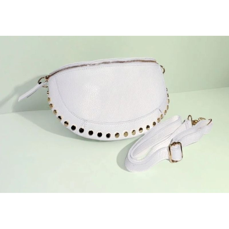 Sac Banane femme en Cuir Grainé " Clouté "