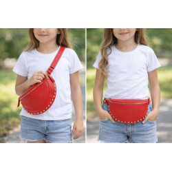 Sac Banane femme en Cuir Grainé " Clouté "