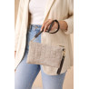 Sac pochette femme en cuir effet croco – bandoulière et sangle amovibles