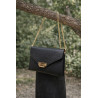 Sac bandoulière femme en cuir grainé avec chaîne dorée