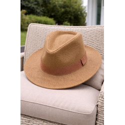 Chapeau paille femme élégant – Accessoire mode été avec ruban marron