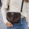 Sac Bandoulière en Cuir Avec Bandoulière Assortie et rabat en Daim