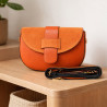 Sac Bandoulière en Cuir Avec Bandoulière Assortie et rabat en Daim