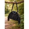 Sac bandoulière cuir suédé à franges femme – style bohème chic