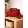 Sac bandoulière cuir suédé à franges femme – style bohème chic