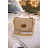 Sac à main au motif  tressé avec chaîne dorée – élégant et chic
