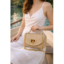 Sac Porté Main en Cuir au Design Tressé