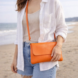 Sac bandoulière femme cuir grainé chic