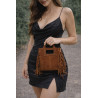 Petit sac bandoulière en daim à franges – style bohème chic