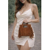 Petit sac bandoulière en daim à franges – style bohème chic