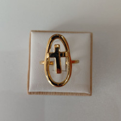 Bague croix ajustable design ovale – Bijou femme élégant et tendance
