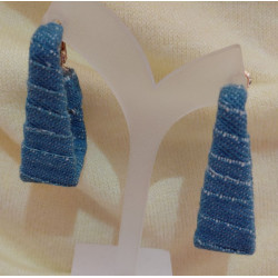 Boucles d’oreilles tissu géométriques – Bijou femme tendance et léger