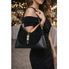 Sac épaule femme élégant effet cuir et suédine – Fermoir doré chic